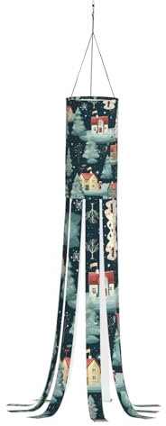 ZXERTG Décoration d'extérieur chaude pour l'automne avec impression de maison de Noël, thème Thanksgiving, hiver, printemps, manches à air pour les saisons