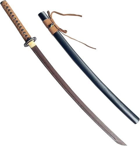 Handgjord Bokken, Natural Rosewood Samurai Sword, Iron Handguard, Trä Katana för presenter, Collection, Display, Cosplay, Kendo Training-103CM