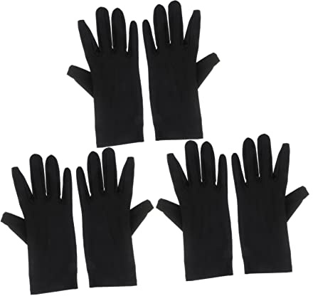 OHPHCALL 3paare Elastische Stretchhandschuhe Schwarz Atmungsaktive Schmuck-etikettehandschuhe Flexible Passform Dünn Und Leicht Geeignet Für Inspektion Service Archiv Kunsthandling