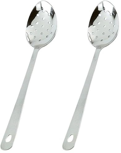 IBILI 710800 Löffel mit Löchern, Edelstahl, Silber, 34 x 6.5 x 2cm (Packung mit 2)