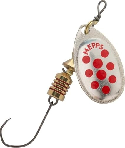 Mepps Aglia Hamecon Simple N°1-3,5g - Plata Puntos Rojos