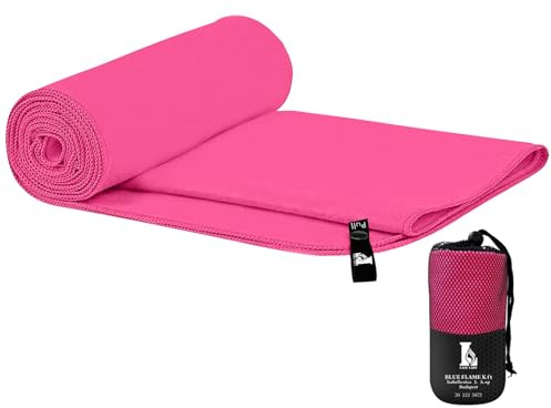 Creacloud Toalla Gimnasio Microfibra Grande/Pequeña, Absorbe al Instante, Antideslizante y Secado Rápido, Diseño Hombre/Mujer, Portátil para Deporte, Viajes y Entrenamiento (Rosa, 120x60cm)