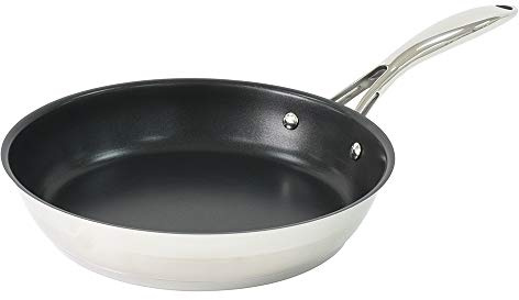 ProCook Professional 18/10 Stainless Steel Frying Pan - 24cm, Durable Non Stick Saute Skillet - Heavy Duty Cookware