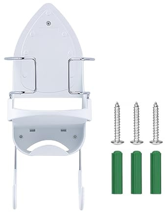 Soporte para tabla de planchar de fácil instalación, soporte para placa de hierro, seguro que aquí hay un título del producto para listar colgador de montaje en pared con ganchos duales, universal
