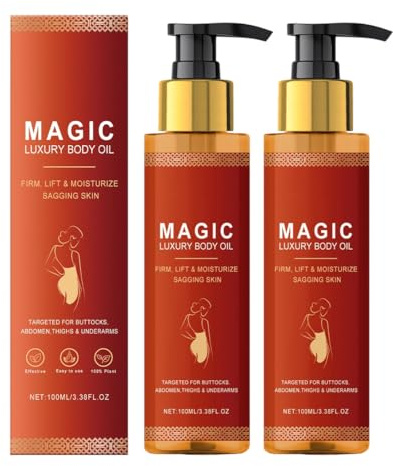 EIHI Aureva Magic Huile Corporelle Relachement De La Peau,aureva huile corporelle magique,Huile Raffermissante Corps,Pour Fesses, Abdomen, Cuisses Et Bras (2 PCS)