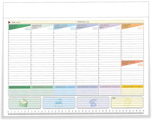 Planning hebdomadaire de bureau Mini A4 (29,5 x 21 cm) ; weekly planner 52 feuilles ; stylo à écran tactile gratuit noir et calendrier de table 2026