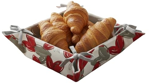 Panera de algodón para pan de mesa, cestas con diferentes patrones, panera de mesa, 20 x 20 x 9 cm