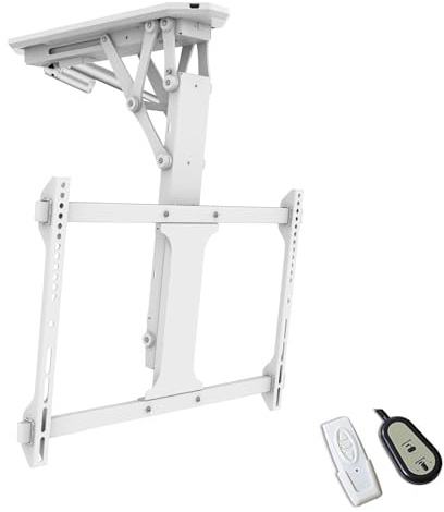 Support TV motorisé pour téléviseurs plats et incurvés de 32 à 70 pouces - Support plafond avec télécommande et interrupteur - Support mural pour une installation facile
