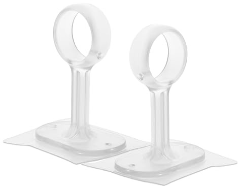 ELEOUTI Soporte para Barra de Cortina sin Taladro Abs 2 Piezas Autoadhesivo | Cortinas sin Taladrar, Montaje en Techo para Puertas y Ventanas, Resistente al Desgaste