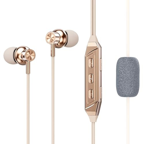 RGYBAO Auricolari per karaoke di tipo C, con scheda audio, auricolari con cavo e microfono, per canto/streaming live/gioco cuffie professionali
