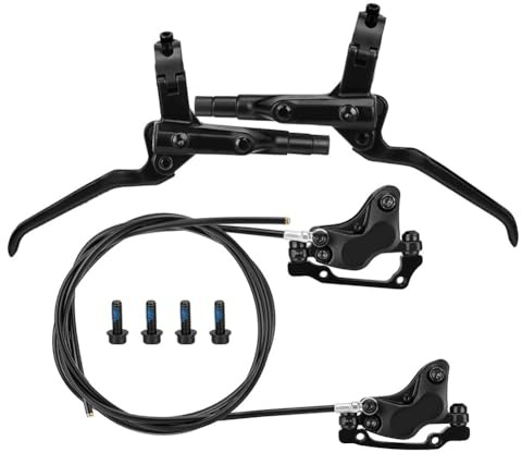 ReachMall Set di freni a disco idraulici per mountain bike, 4 pistoni, tubo diviso in lega, pinza per 75 mm e 51 mm, montaggio anteriore e posteriore per ciclismo fuoristrada