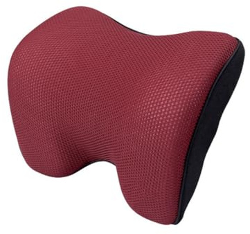 Gadpiparty Cojín de Apoyo Cuello de Coche Espuma Viscoelástica, Almohadilla Roja para Reposacabezas, Soporte Cervical para Minimizar el Dolor y Viaje Cómodo