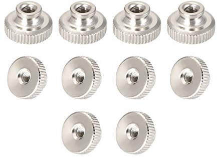 uxcell Knurled Thumb Nuts, 10Pcs M3x0.5mm Iron Round Knobs Fasteners for 3D Printer Parts, Silver Tone