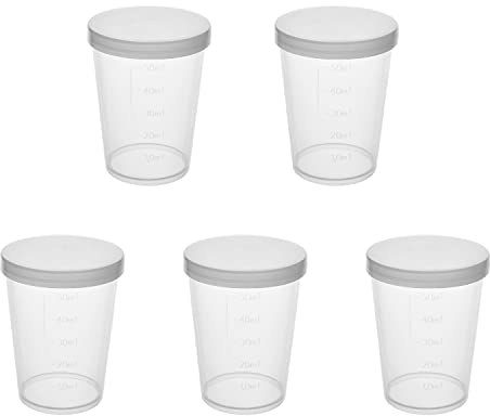 Othmro 30Unidades Vaso Medidor Plastico, Medidor Cocina, Capacidad 50ml, Jarra Medidora Plastico, Vasos Medidores de Laboratori, Tazas de Medir sin Asas para Cocina y Proyecto de Bricolaje