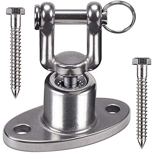 BeneLabel Gancio per altalena, gancio da soffitto per sedia a amaca 360 staffa di montaggio girevole con fibbia di sicurezza Set di hardware per corda da yoga in legno, cerchio aereo/kit di