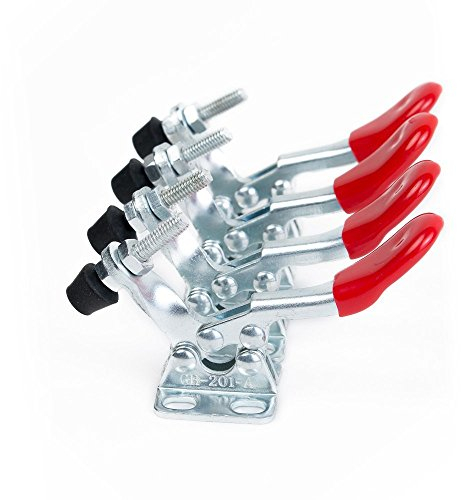 IMAGINE New 4PCS Hand Tool Toggle Clamp 201A Antislip Red Horizontal Clamp 201-A