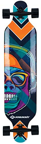 Schildkröt Longboard Freeride 41, Design: Cool Chimp, 9-Fach verleimtes Ahorn, Komplettboard mit Drop Through Achsenaufhängung, ABEC-11 Kugellager, 510690