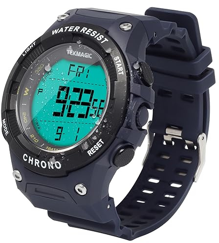 TEKMAGIC Digital Sport Tauchen Armbanduhr 10 ATM Wasserdicht Mit Mehreren Funktionen von Wecker, Stoppuhr, Countdown, Dual Zeit, Kalender, 12 und 24 Stunden Format Schaltbar