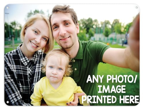 Shopagift Personalised Any Photo Custom Metal Sign Wall Art Poster Photo Gift Plaque For Housewarming Keepsake Pub Bar Garage Shed Bedroom Lounge or Office - A3