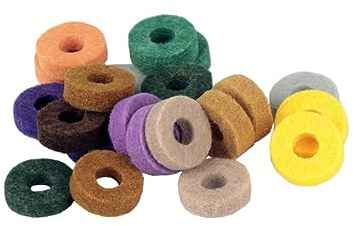 Toyvian 20piezas Arandelas De Fieltro Para Botones De Correa Para Guitarra Almohadillas De Práctica Para Bombo Accesorios Para Platillos
