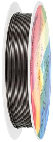 M METERXITY 0.6 mm/22 Gauge Copper Wire for Jewelry Making, 13.1FT Copper Beading Craft Wire for Jewelry/Weaving/DIY Crafting/Planting, Color-Retaining [4M, Metallic Black]