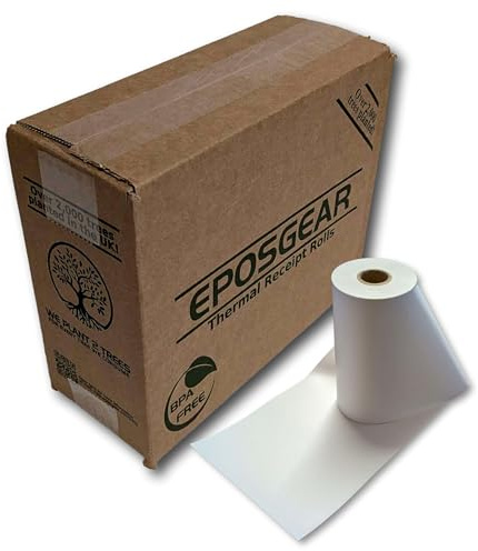 EPOSGEAR® 80mm x 40mm 80x40mm Thermal Paper Till Cash Register EPOS System Printer Receipt Rolls - BPA Free - 80mm Uber Eats Machine Compatible (20)