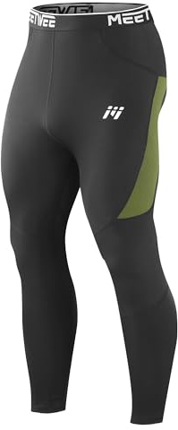 MEETWEE Pantalon Thermique Homme sous-vêtement Hiver Doublé Polaire Base Layer pour Ski et Randonnée