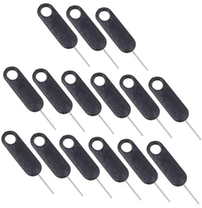 CLISPEED Outil D'extraction De Carte Sim 15 Pièces pour Téléphone Portable Et Tablette Public Cible, Extraction De Plateau Sim, Alliage D'aluminium, Compact Et Portable, Couleur Argentée