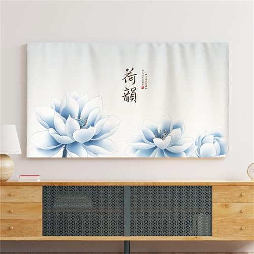 HSTANGKY Copertura Antipolvere Universale Per TV Da 32-80 Pollici Con Motivo Floreale 3D Protezione Per Schermo LCD/LED Premium Elasticizzata Per TV Piatte/curve-flower3||40-43inch
