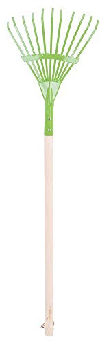 Bigjigs Toys Kids Long Handled Leaf Rake with Wooden Handle - Rake for Leaves, Quality Kids Gardening Tools & Childrens Gardening Sets, Outdoor & Garden Toys
