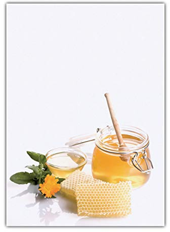 Honig Motivpapier Briefpapier (MPA-5206, DIN A4, 25 Blatt) Bienen Imker Ringelblumen