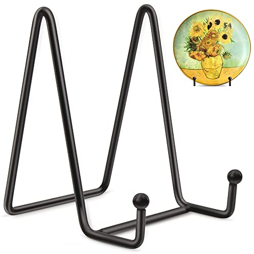 Mocoosy 4-Zoll-Plattenständer für das Display - Black Iron Staffelei Plattenhalter Displayständer Metallrahmenhalter für Foto, Bilder, dekorative Tellerschale und Tabletop Art 2 Pack