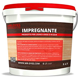 IMPREGNANTE ALL'ACQUA PER LEGNO PER INTERNO ED ESTERNO da 1-5-14 LT (5 LT, NOCE SCURO)