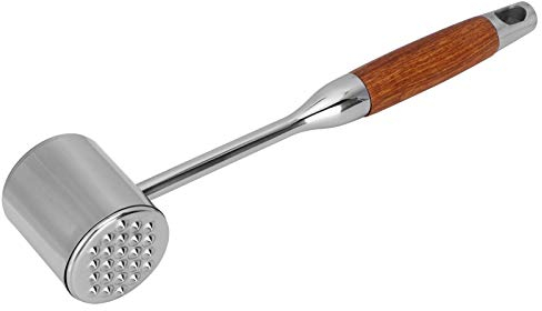 Alvinlite Meat Poultry Tenderizer Tenderizing Steak Beef Poultry Double Sided Meat Hammer with Wood Handle Meat
