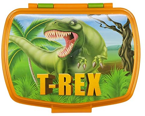 OM SUPPLIES Dinosauro T-Rex Sandwich Lunch Snack Box Bambini Scuola (Dinosaur)