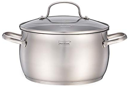 OQHAIR StockKitchen u, Cocina de Acero Inoxidable 304 u con Tapa, Mango binaural, Sartén Antiadherente, Apto para Todas Las Estufas, Uso para 3-5 Personas (Tamaño : 22cm*12.5cm) (Onecolor