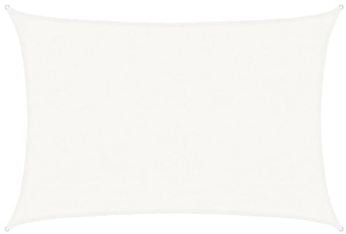 HIGSOSE Voile d'ombrage Rectangulaire Blanc 2,5x4 m PEHD Respirant 90% de Protection Contre UV Parasol de Patio Créez Petit Abri Tous Espaces d'extérieur pour Jardin Terrasse Balcon