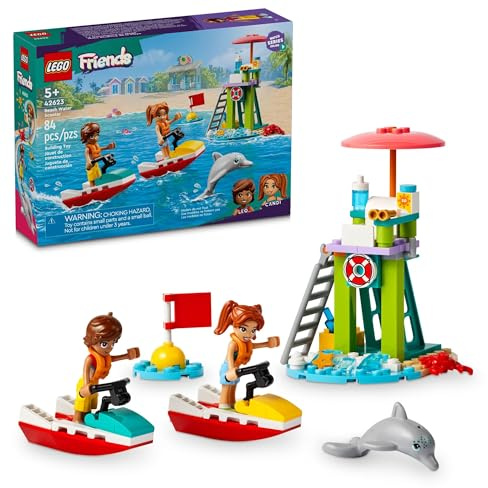 LEGO Friends Beach Water Scooter, Lifeguard Toy Building Set for Kids, Beach Toy Gift Idea for Girls and Boys Ages 5 Years and Up with 2 Mini Dolls and a Dolphin Toy Figure, 42623
