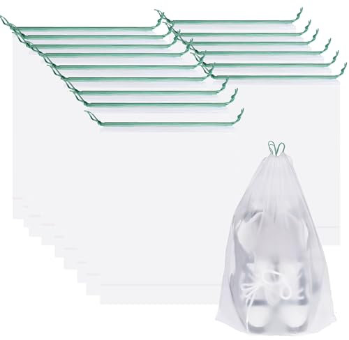 Danloto Schuhbeutel,15 Stück Schuhsack Reise, Transparente Schuhtasche mit Zugband, Shoe Bag Wasserdicht für Männer und Frauen Reisen Zuhause Aufbewahrungstasche (30 * 40cm)