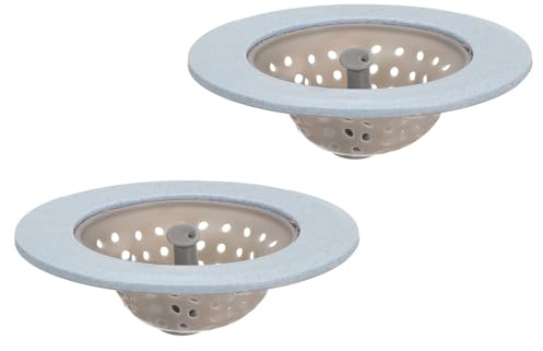 Sourcing Map Silicone Kitchen Sink Strainer, 2-Pack, Blue, Plastic and Silicone, 4.3 Diameter