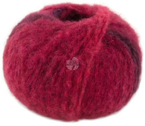 LANA GROSSA Gigante | Handstrickgarn aus 70% Alpaka (Fein) & 30% Polyamid | 100g Wolle zum Stricken & Häkeln | 300m Garn | Dunkel-/Orientrot/Burgund/Kirschrot - 3