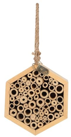 FUNOMOCYA Holzhaus Für Bienen Bienenhaus Aus Holz Bienenhotel Für Draußen Gartenbienenstock Hängendes Bienenhaus