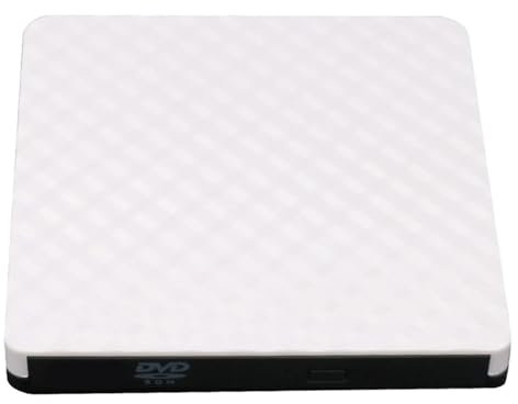 DVD Reader Free Drive USB 3.0 External DVD RW Burner High Speed Transfer CD Player Portable Optical Drive For Laptop PC Desktop(White)