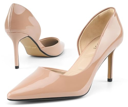 JENN ARDOR Women's Pumps High Heels Pointed Closed Toe Stiletto D'Orsay 3 in Comfortable Soft Wedding Bride Guest Party Dress Classic Elegant Pumps Casual Work Shoes