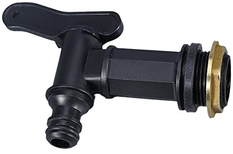 SHUZHENG Robinet de rechange en forme de T pour tonneau de pluie, robinet de rechange en plastique, connecteur à clipser pour bière (avec fil en laiton)