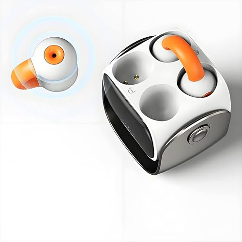 BEVCEFCC Open Ear Clip On Headphones Bluetooth 5.3, Open Wireless Earbuds, Bone Conduction Headphones, Mini Earphones with LED Screen for Small Ears, Sports, Workout