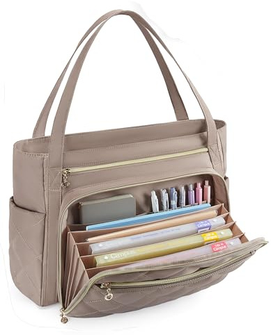 bagsmart Laptop Tote Bag for Women, 15.6 Inch Teacher Work Bag Nurse Bag, Large Computer Briefcase, Quilted with Insulated Pocket for Nurse, Office, School, College