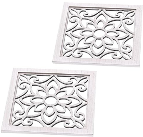Gatuida Juego de 2 Espejos Rústicos Cuadrados para Decoración de Pared, Marco de Madera Envejecida de Color Claro y Superficie Acrílica, Adecuado Habitación
