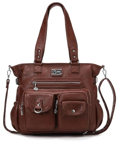 KL928 Große Handtasche Damen Tasche Umhängetasche mit vielen Fächern | Weiches PU Leder Tasche mit viel Stauraum und vielen Fächern. Geeignet für Alltag Beruf Schule und tolles Geschenk für Frauen
