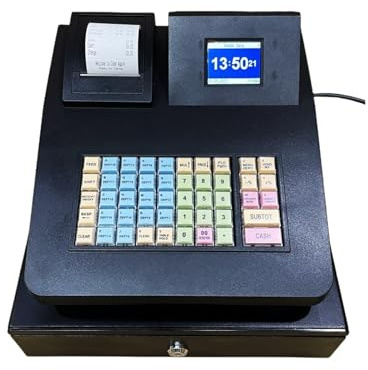 Registrierkasse. Elektronische Registrierkasse mit Tastatur for Fast-Food-Shops, Convenience Stores und Einzelhandelskassen .POS-Maschine(Black)